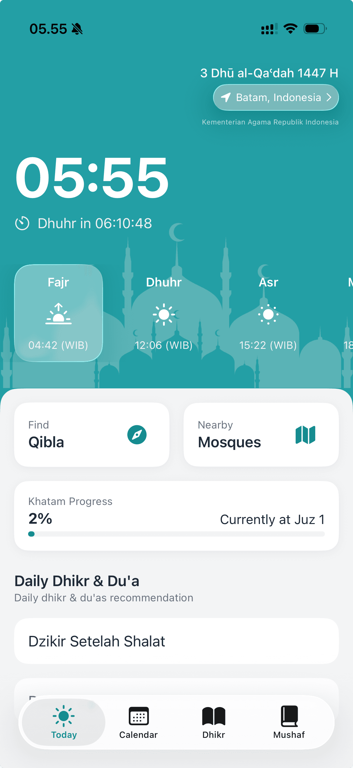 OneMuslim App Interface