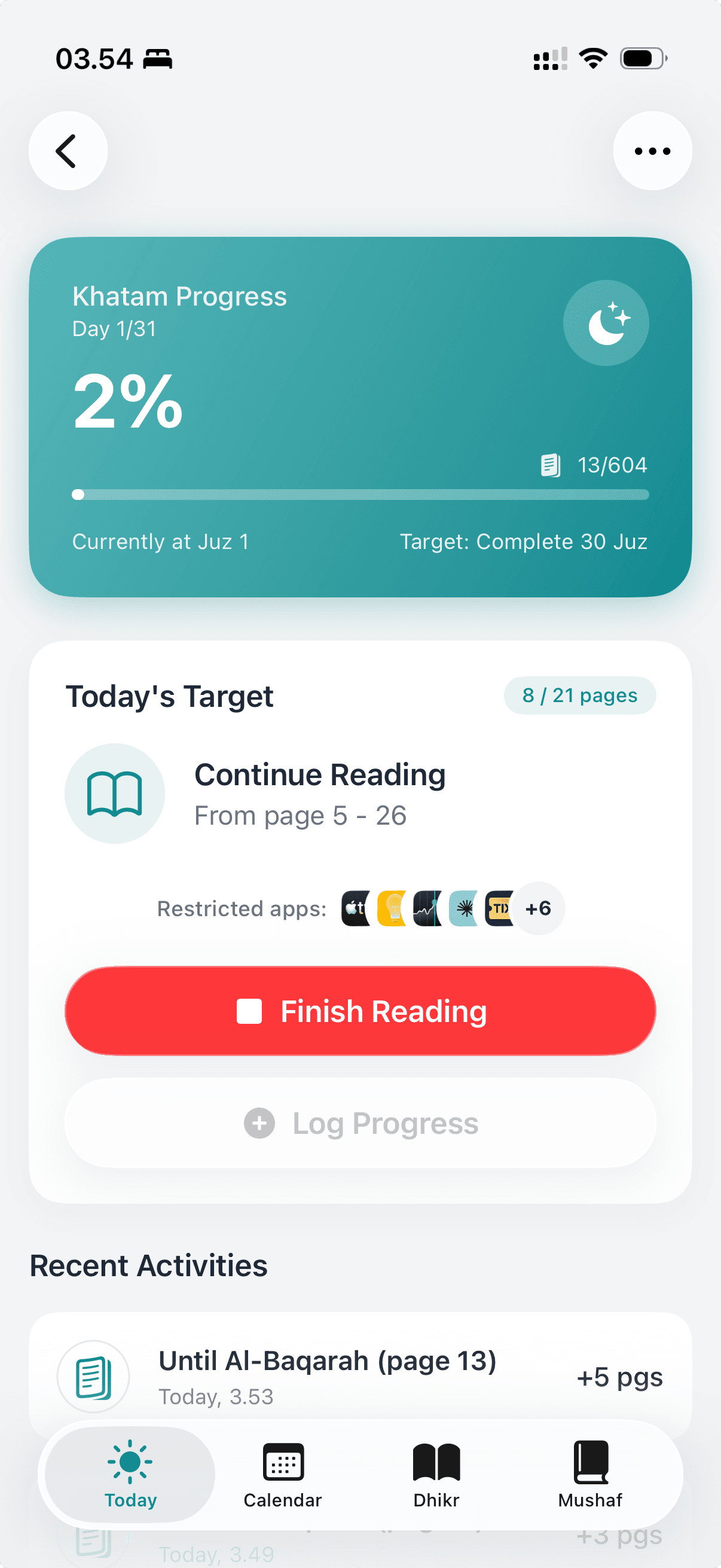 Khatam Tracker Feature