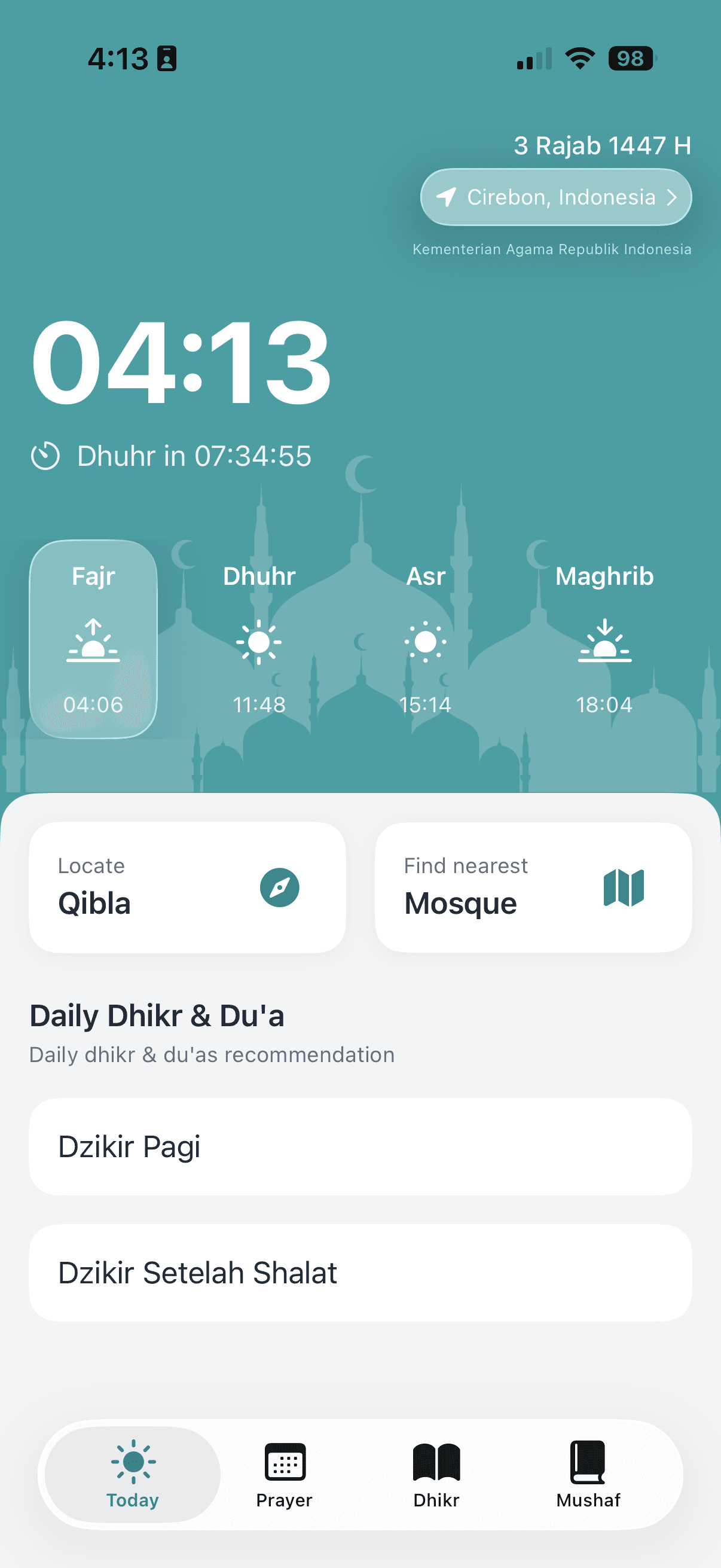 OneMuslim App Interface